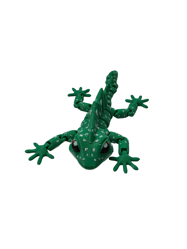 3D Printed Articulated Green Spec Lizard | Articulating Fidget Toy | Flexi