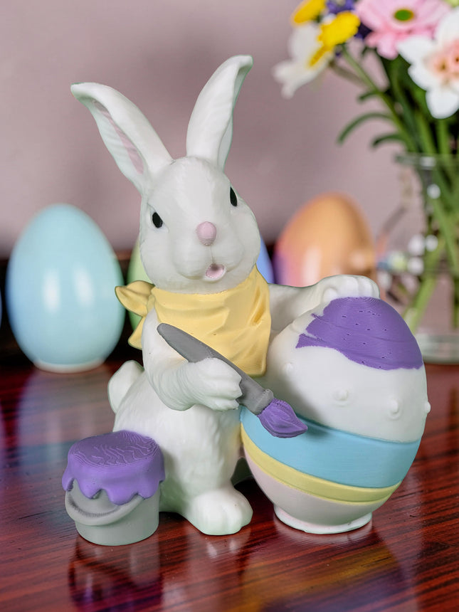 3D Printed Easter Bunny Painting Easter Egg Spring Decor