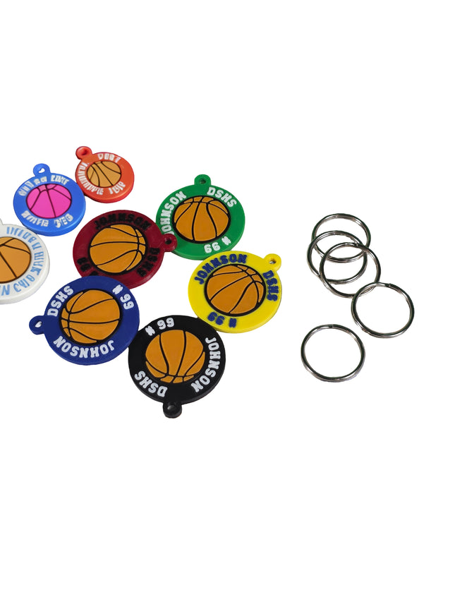 Personalized 3D Printed Basketball Keychain | Custom Name Sports Bag Tag Charm