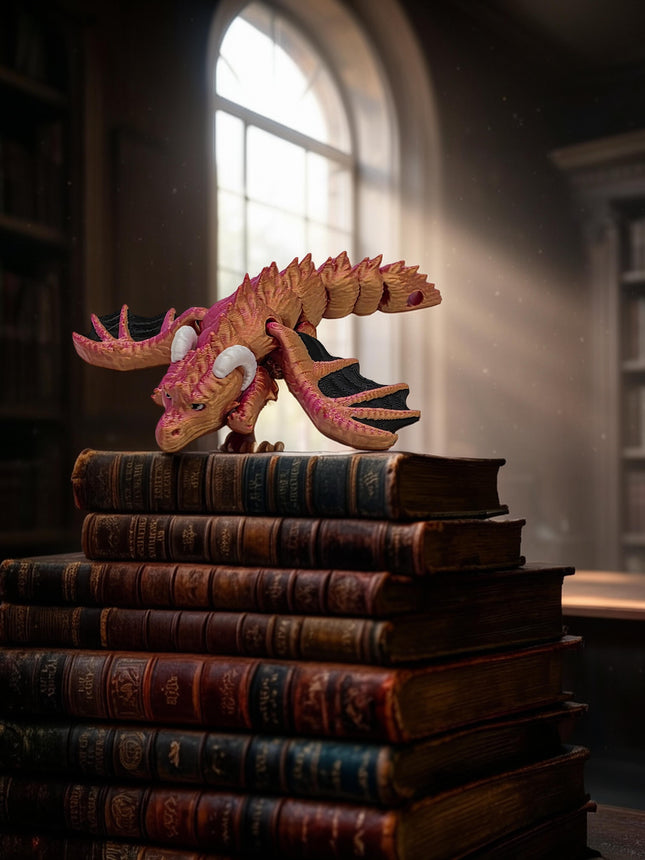 3D Printed Articulating Dragon Keychain | PLA Filament Flexi Fidget Toy