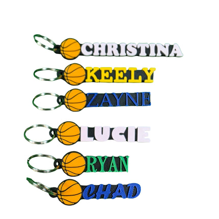 Personalized 3D Printed Basketball Keychain | Custom Name Sports Bag Tag