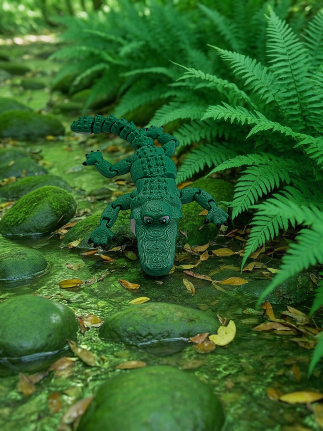 3D Printed Articulating Friendly Alligator | Articulating Fidget