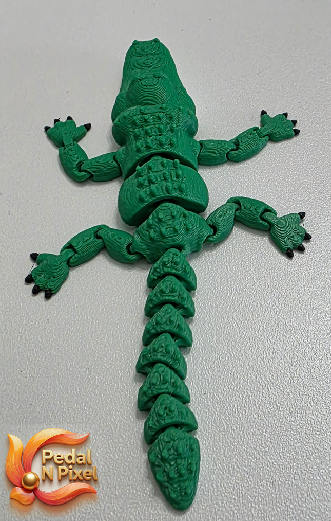 3D Printed Articulating Friendly Alligator | Articulating Fidget