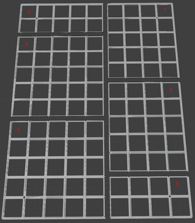 3D‑Printed Gridfinity Base - Snap Together L: 20.78" W: 15.39" H: .177"