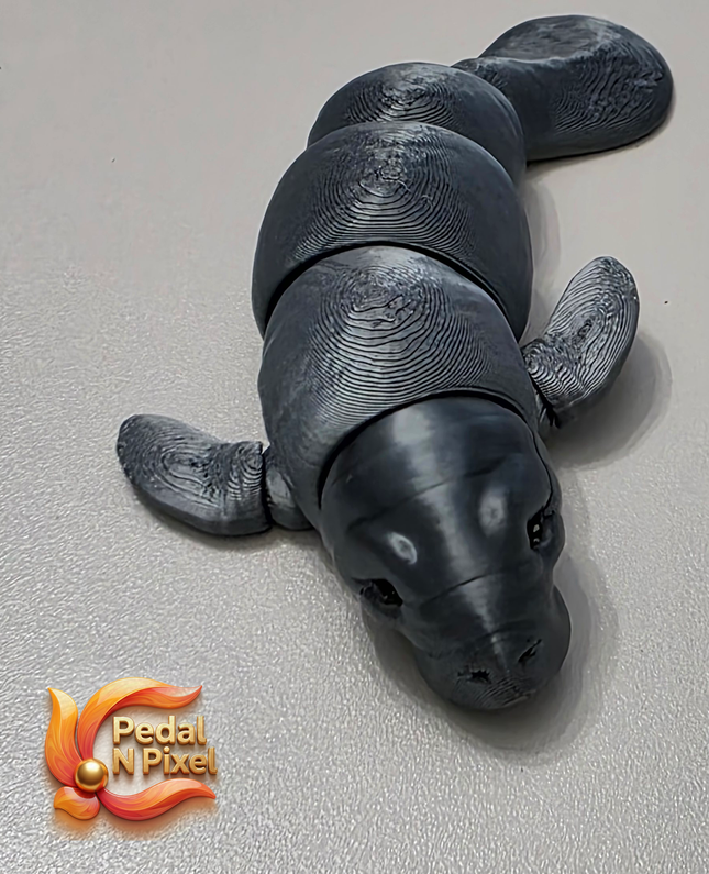 3D Printed Articulated Manatee | Articulating Fidget Toy | Flexi