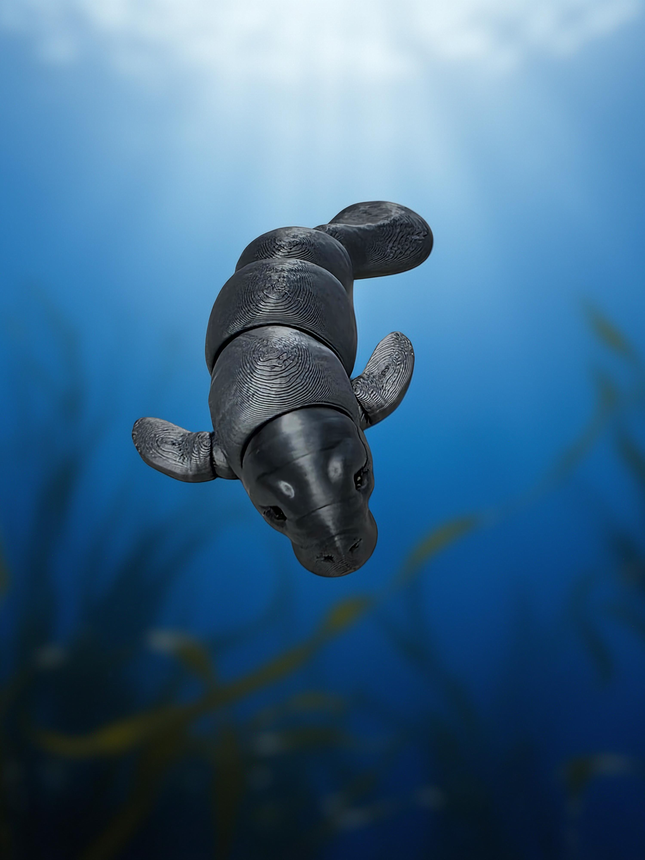 3D Printed Articulated Manatee | Articulating Fidget Toy | Flexi
