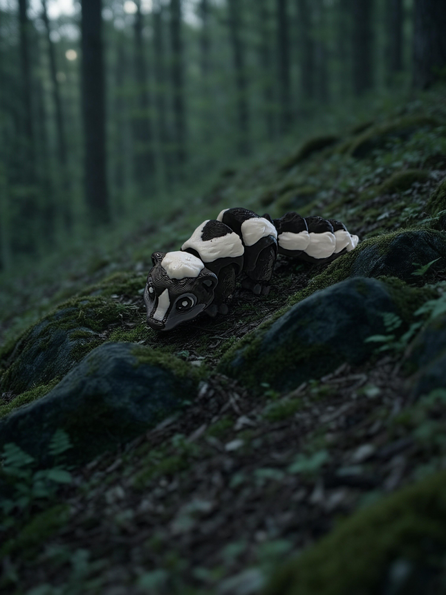 3D Printed Articulating Skunk | Articulating Fidget Toy | Flexi